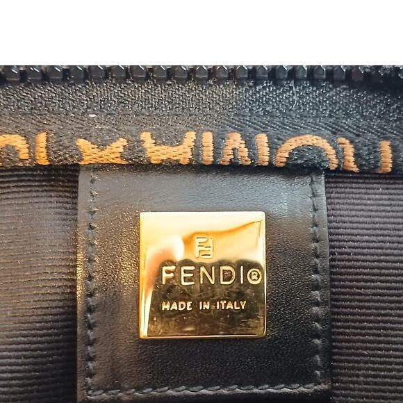 Authentic Fendi Mini Roma Black Canvas Tote Bag Vintage - Picture 6 of 16